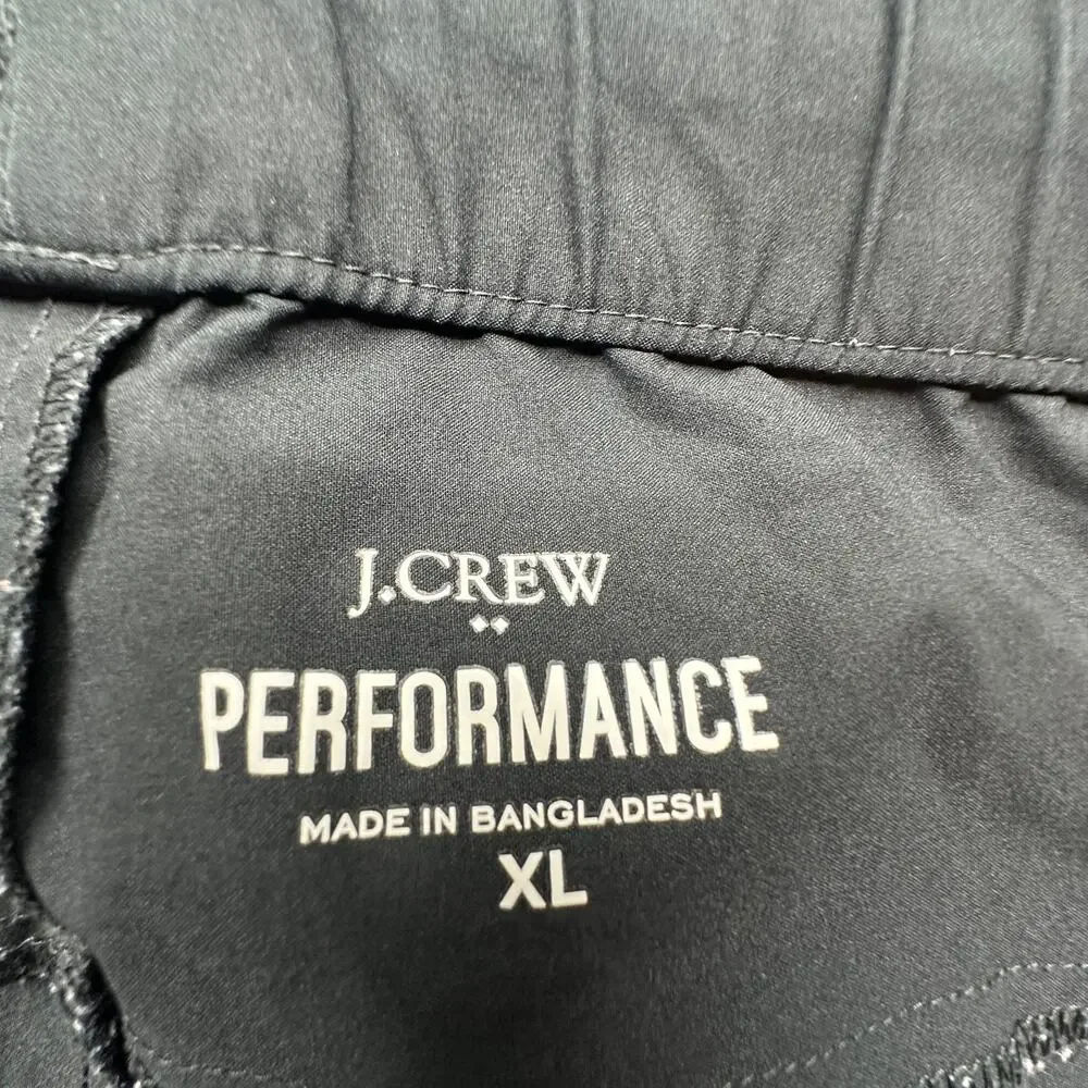 J Crew BF768 Tech Jogger Pant Zip Cuffs Men XL Performance Black Tarnished Metal